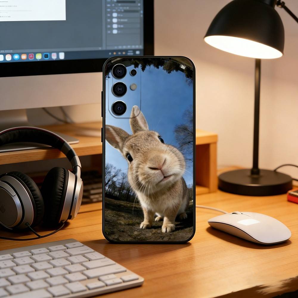 

little bunny Phone Case For Samsung S25,S24,S21,S22,S23,S30,Ultra,S20,Plus,Fe,Soft Silicone Black Cover Samsung S30plus5G