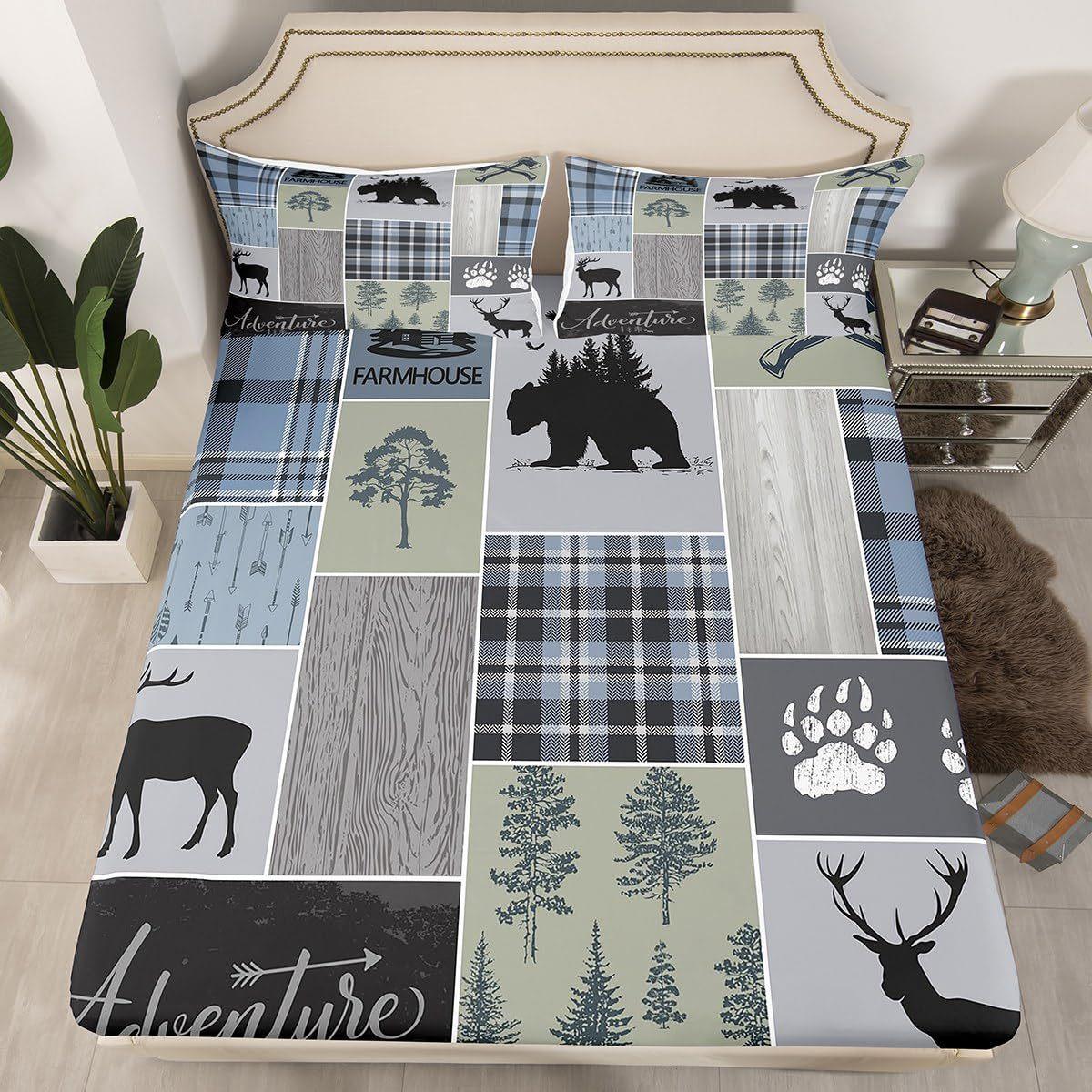 Forest Animal Pattern Mattress Three-Piece Digital Printing Bedding Mattress Three-Piece Set Children And Adults 90 * 190 * 30cm (three-piece set)