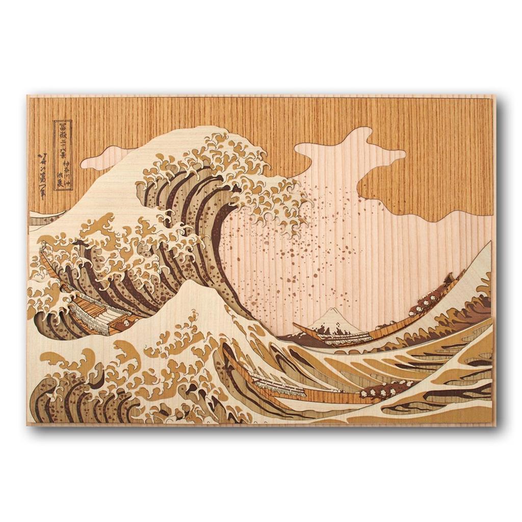 KINOWA [Under the Great Wave Off Kanagawa] Woodblock Printing Kit, Original Handmade Ukiyo-e, Hokusai's Thirty-six Views of Mount Fuji, Made In Japan