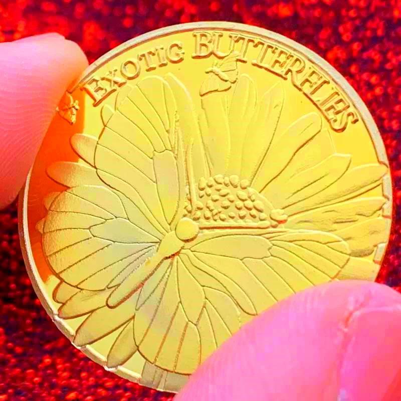 Zahnfee Vergoldete Kinder Schmetterling Goldmünze Gedenkmedaille Zähneknirschen Aufmuntermünze 30mm Mond Baby Gedenkmünze