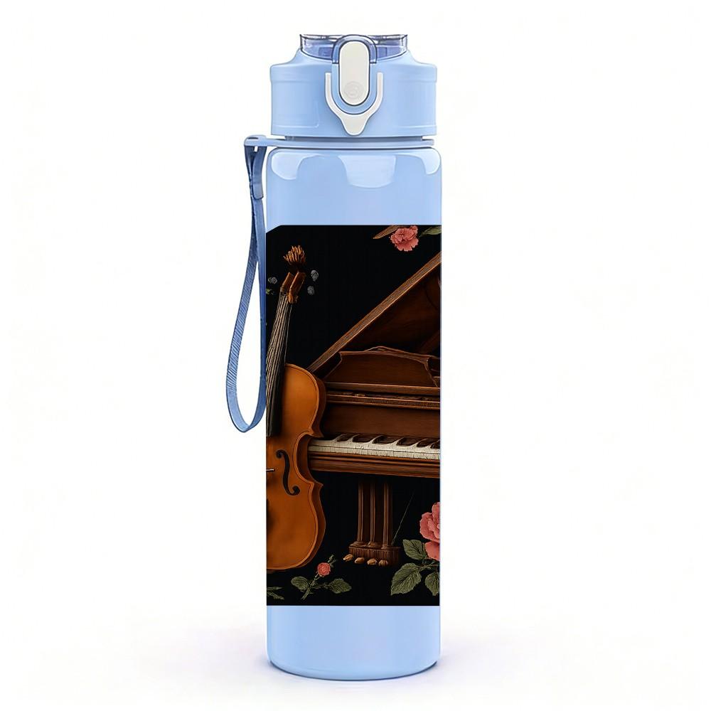 1PC Sheep Shepherd Boy Bible Verse 750ml Color Plastic Sports Water Bottle Leakproof Flip Straw Lid Suitable for Sports Office Home Use