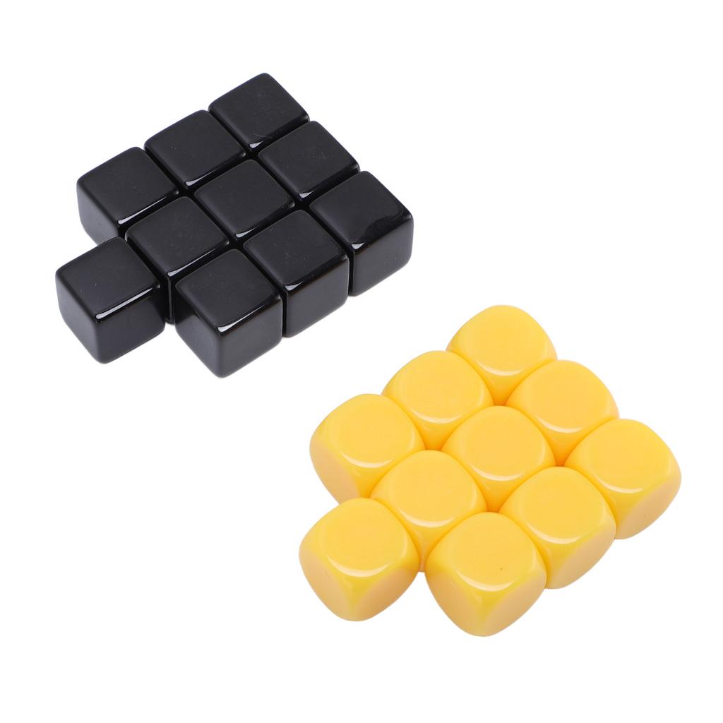 20Pcs 16mm Blank Dice Plastic Impact Proof Multifunctional DIY Blank Dice with Storage Bag for Board