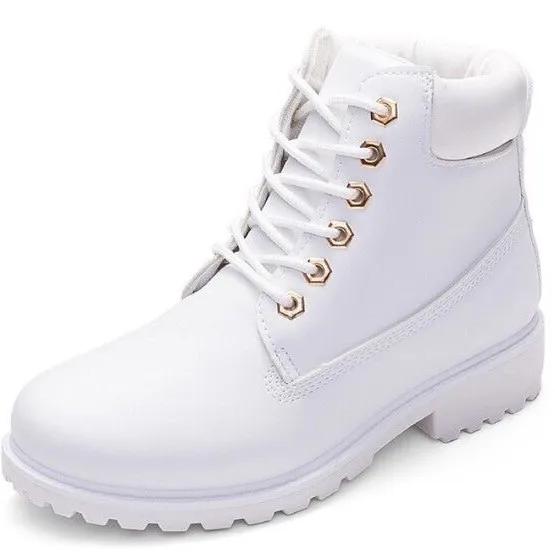 Large Size 46 Casual Work Shoes British Pink Lace-up Short Boots Couple Model Non-slip Sneakers Fashion High Top Leather Boots