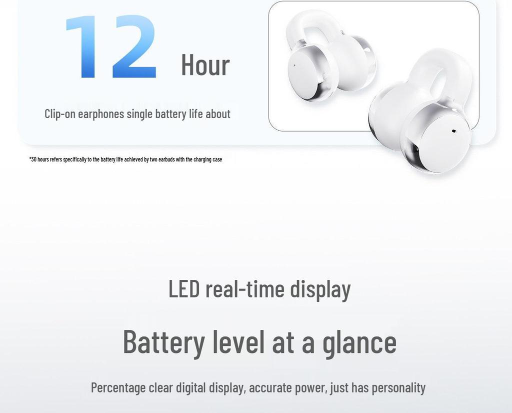2026 Bluetooth Earphones: Wireless Ear Clip, Bone Conduction, Non-In-Ear, Dual Pair, Long Battery Life, Noise Reduction.