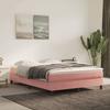 Maison Exclusive - Bed Slat Base with Pink Mattress 140x200 Cm Velvet