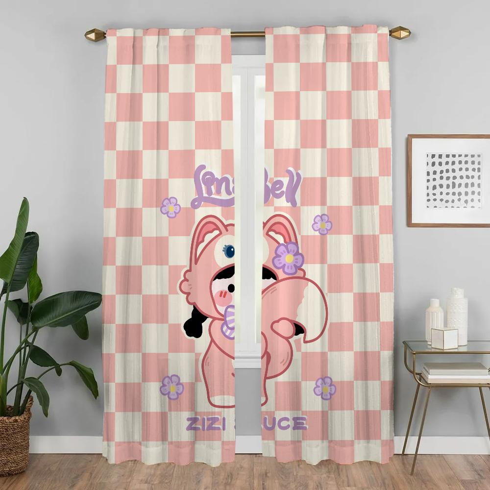 Liebliches Mädchen Modernes Wohnzimmer Vorhänge für Kamera-Jalousien Verdunkelungsvorhang Heim-Innenvorhänge 2 Stück Halloween-Dekoration