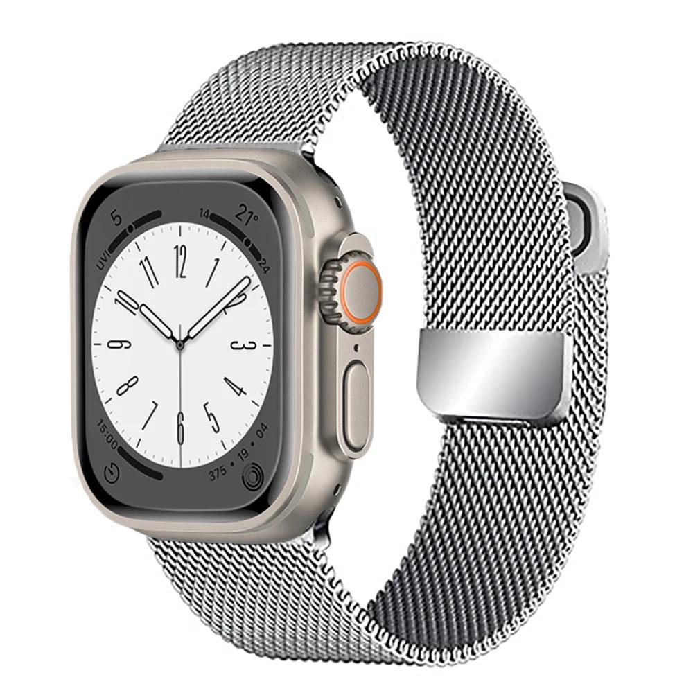 

Milanese Strap for Apple Watch Ultra Band 49mm 46mm 45mm 44mm 42mm 41 40mm Bracelet iWatch Series 11 10 Ultra 9 8 7 6 5 SE Strap S11-10 46-44 45 49mm срібний