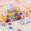 6Pcs Cute Cartoon Pattern Pencil Erasers Colorful Fruit Dinosaur Pencil Rubbers For School Students Drawing
