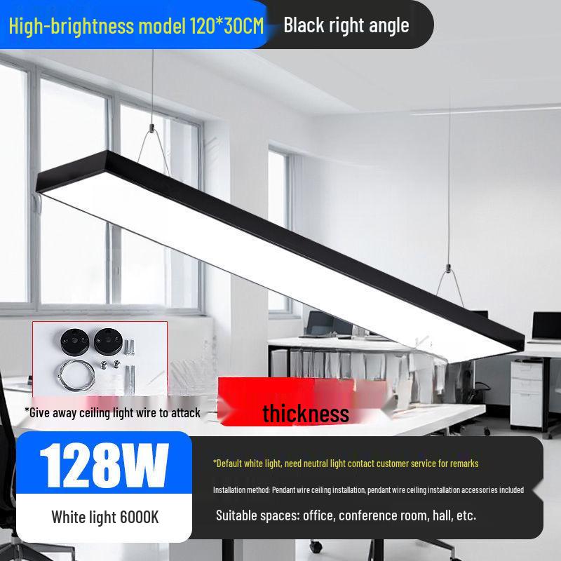 Minimalist Rectangular LED Pendant Light for Barber Shop, Office, or Living Room Ceiling