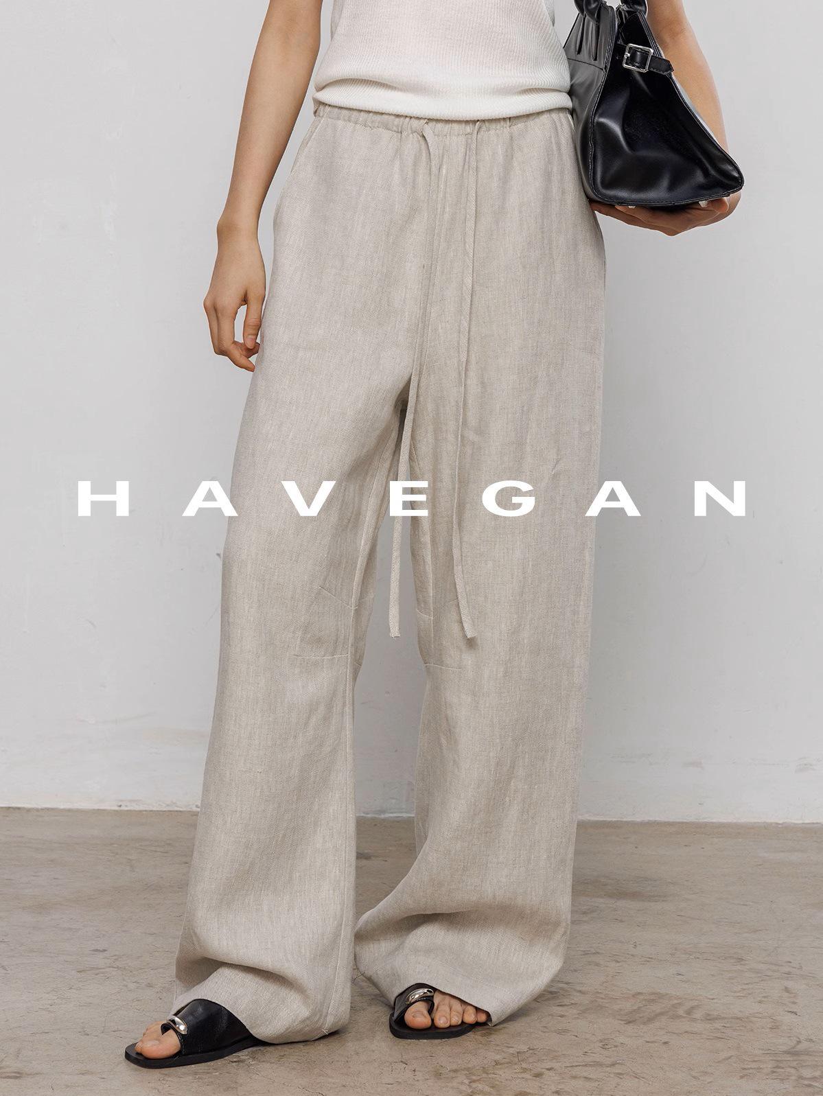 

Yu Jian 100% Linen Women s Summer Wide-Leg Pants - 2026 Stylish Relaxed Long Drape S льняной/естественный