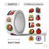500Pcs/Roll Q Ladybugs Kids Rewards Stickers - DIY Scrapbooks Album Decor Sealing Label Decals