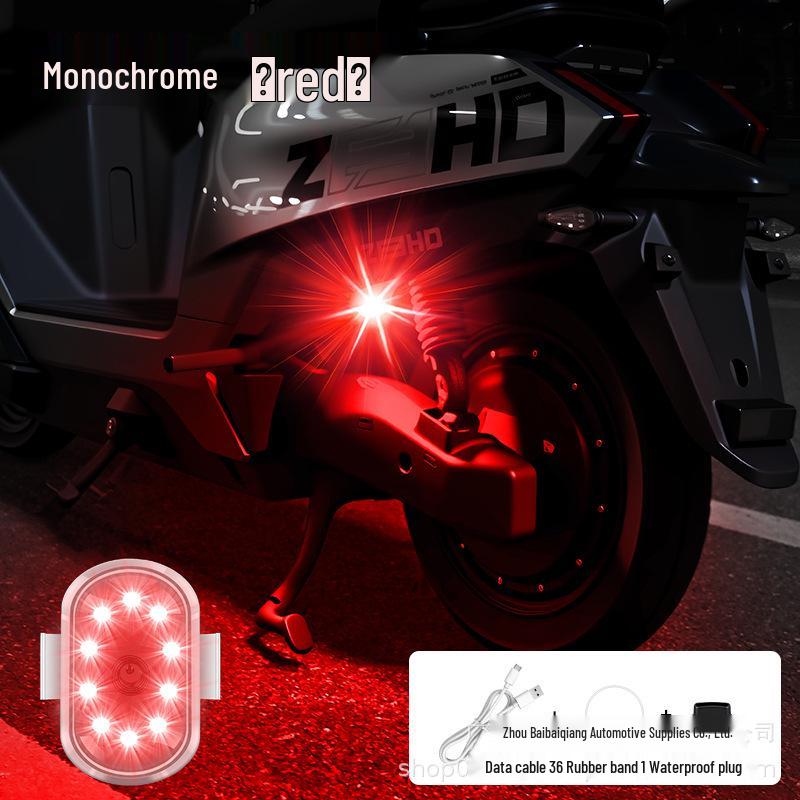 Electric Motorcycle with Touch Charging & Flashing Airplane Lights, Seven-Color Drone-Style Anti-Collision Warning