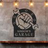 Metal Wall Sign Custom Garage Door Decor Personalized Name Plate Industrial Home Art