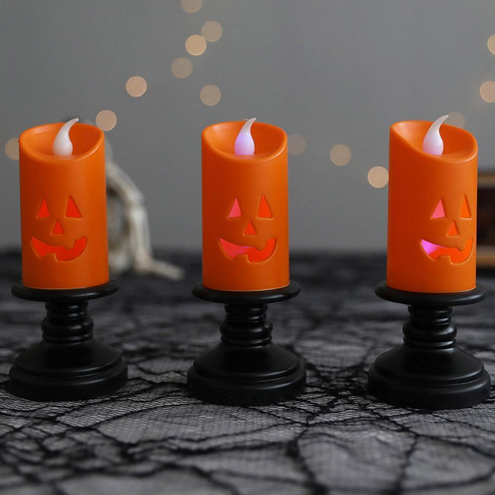 Halloween LED Light Candle Kolorowa dynia Dekoracja stołu Strona główna Impreza