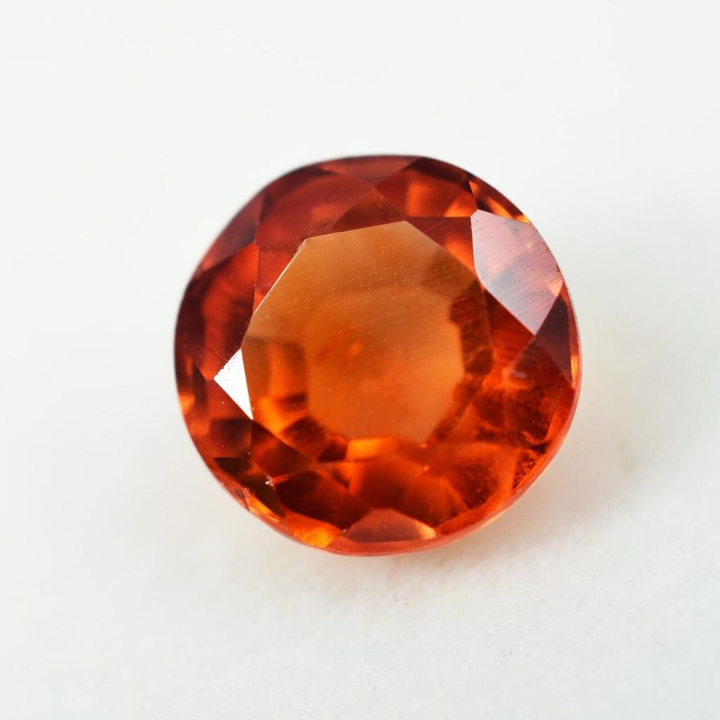 Natural Orange Ceylon Sapphire 3.1ct Round Cut AAA Certified Loose Gemstone