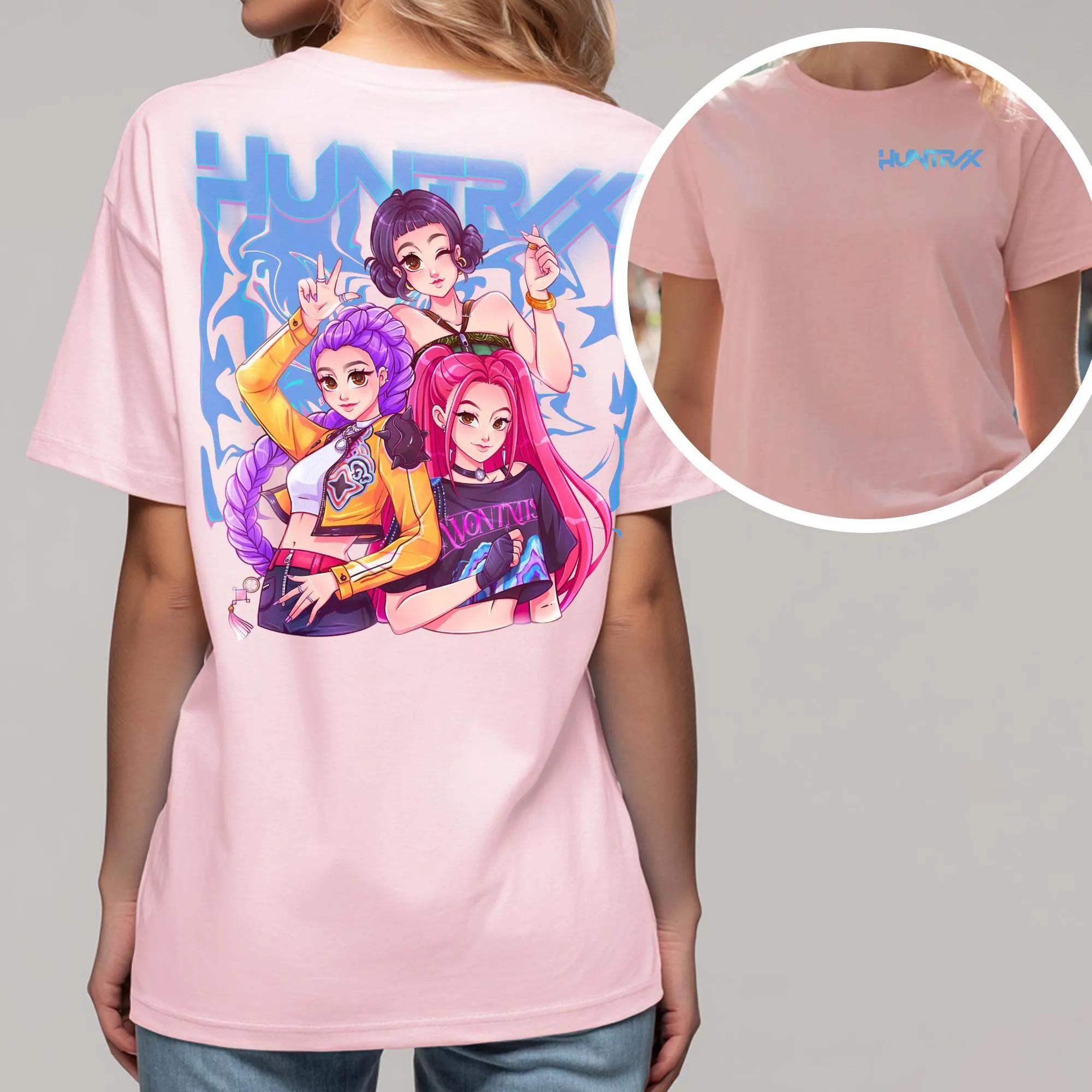 

Ретро футболка Huntrix Heart Kpop Охотники на демонов Saja Бойз-группа Футболка Kpop Футболка Huntrix Охотник на демонов Футболка Huntrix для девушек XL