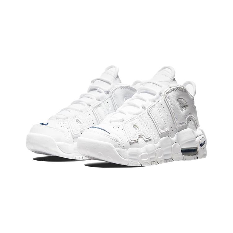 New Nike Air More Uptempo White Navy Swoosh PS DH9723-100