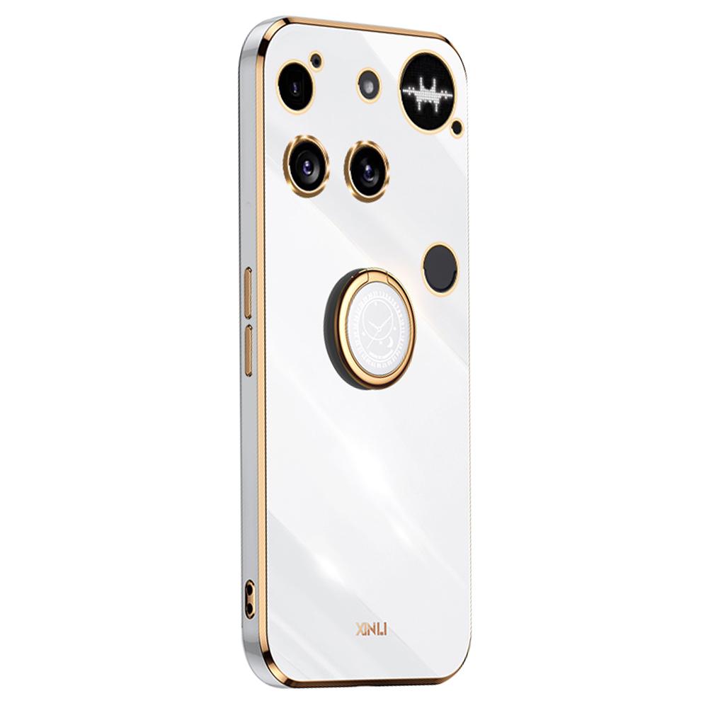 XINLI For Nothing Phone (3) 5G Case Ring Kickstand Electroplating TPU Phone Cover