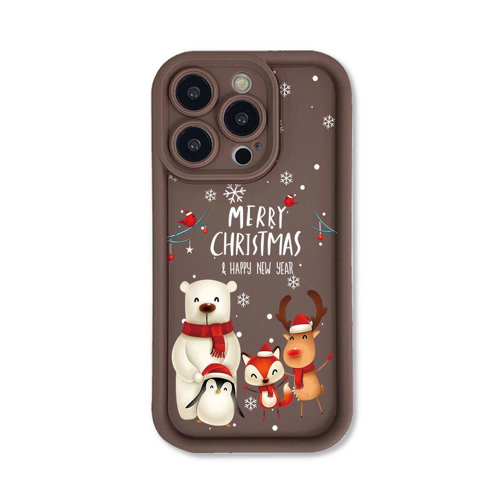 Christmas animal for iPhone17 ProMax phone case 16 Apple 17 matte 14/15 Premium 13