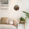 Welcome To My Garden Floral Round Wooden Hanging Sign, 2D Flat Wooden Garden Front Door Decor
