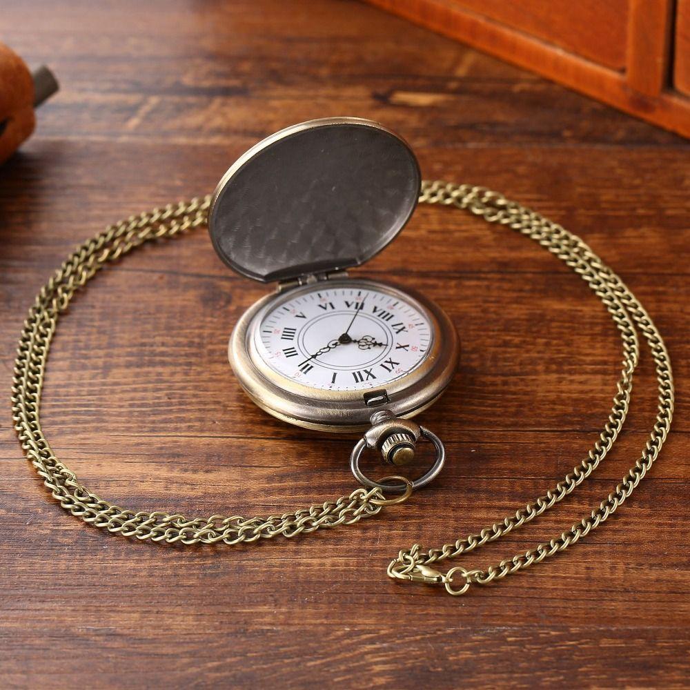 Hollow Clock Necklace Steampunk Pocket Watch Pendant Vintage Style Chain Watches For Women Men