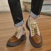 British Style Men's Work Shoes Thick Soled Casual Shoes Men's Leather Trendy Shoes Retro Style Luxury Shoes
