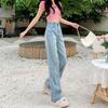 90s Harajuku Y2k Baggy Cargo Jeans Women Blue Vintage Chic Straight Denim Trousers Female Korean Fashion Aesthetic 2000s Jean Pants 2026 New