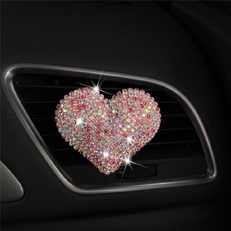 Car Air Conditioning Outlet Perfume Decoration Rhinestone Heart Parfume Diffuser