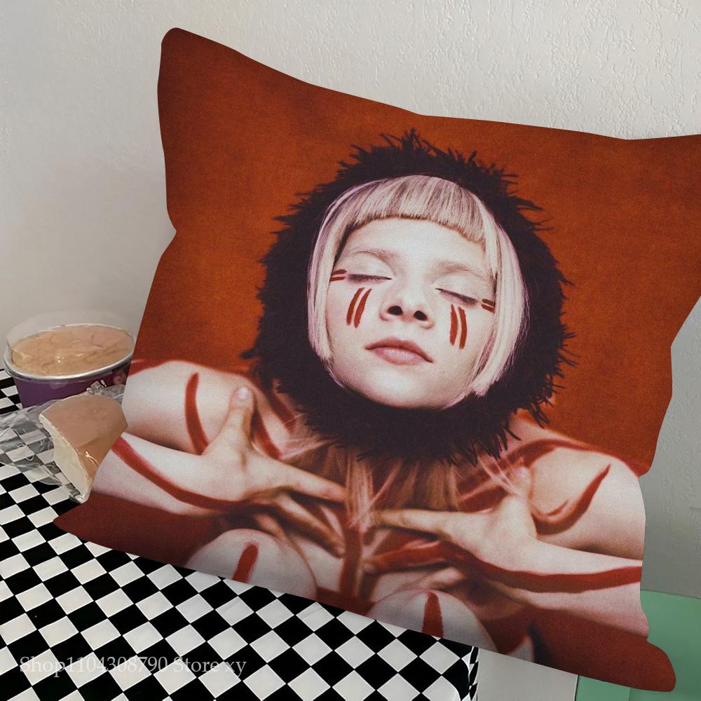 Aurora Aksnes Singer Pillow Case Square Pillow Bedroom Sofa Leisure Comfort Cushion Car Living Room Home Decoration