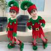 Children Christmas Dwarf Accessories for Boy Girl Kids Christmas Elf Costume Includes Elf Suit Elf Hat and Shoe Covers