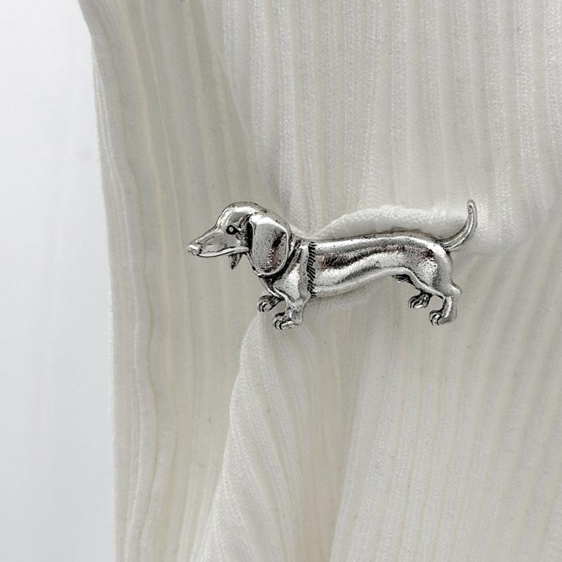 Dog Shape Brooch Pin Antique Finish Enamel Look Lapel Pin Accessories For Coat Bag Scarf Casual And Office Outfit