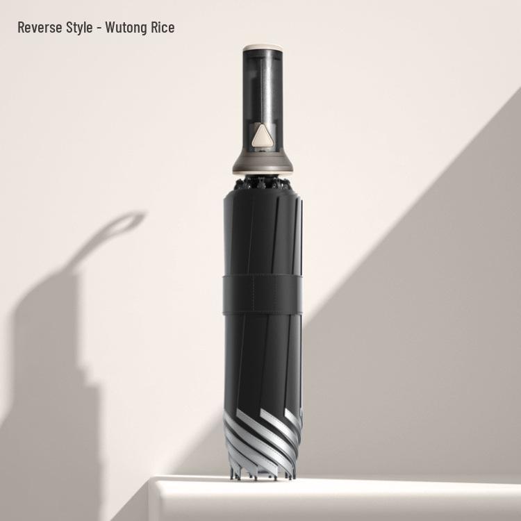 10-Rib Automatic Black Dual-Use Umbrella for Sun and Rain