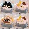 Peluche Animal Chat Dessin Animé Oreiller Couverture Combo Pour Sieste au Bureau et Confort de Voyage