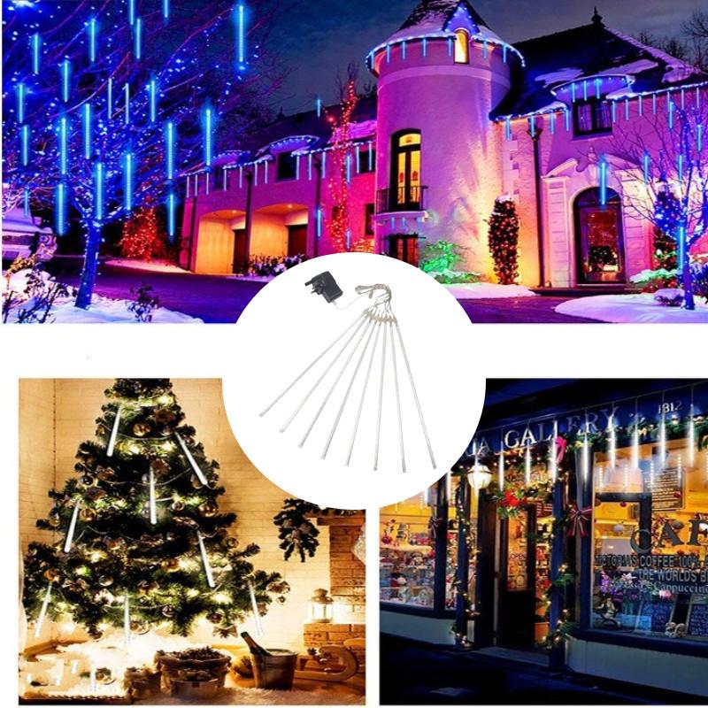 Shower Meteor Star Rain Lights 30cm 8 Tubes Falling Christmas Outdoor Tree Party