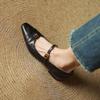 New Low-top Shallow-mouth Leather Single Shoes, Comfortable Low-heeled Single Shoes, Women's Head and Foot Pedal, Comfortable Beef Tendon So