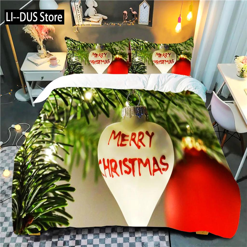 Merry Christmas Bedding Sets 3Pcs Duvet Cover Set Fashion Pattern Comforter Duvet Cover Pillowcase Home Textiles Kids Gifts