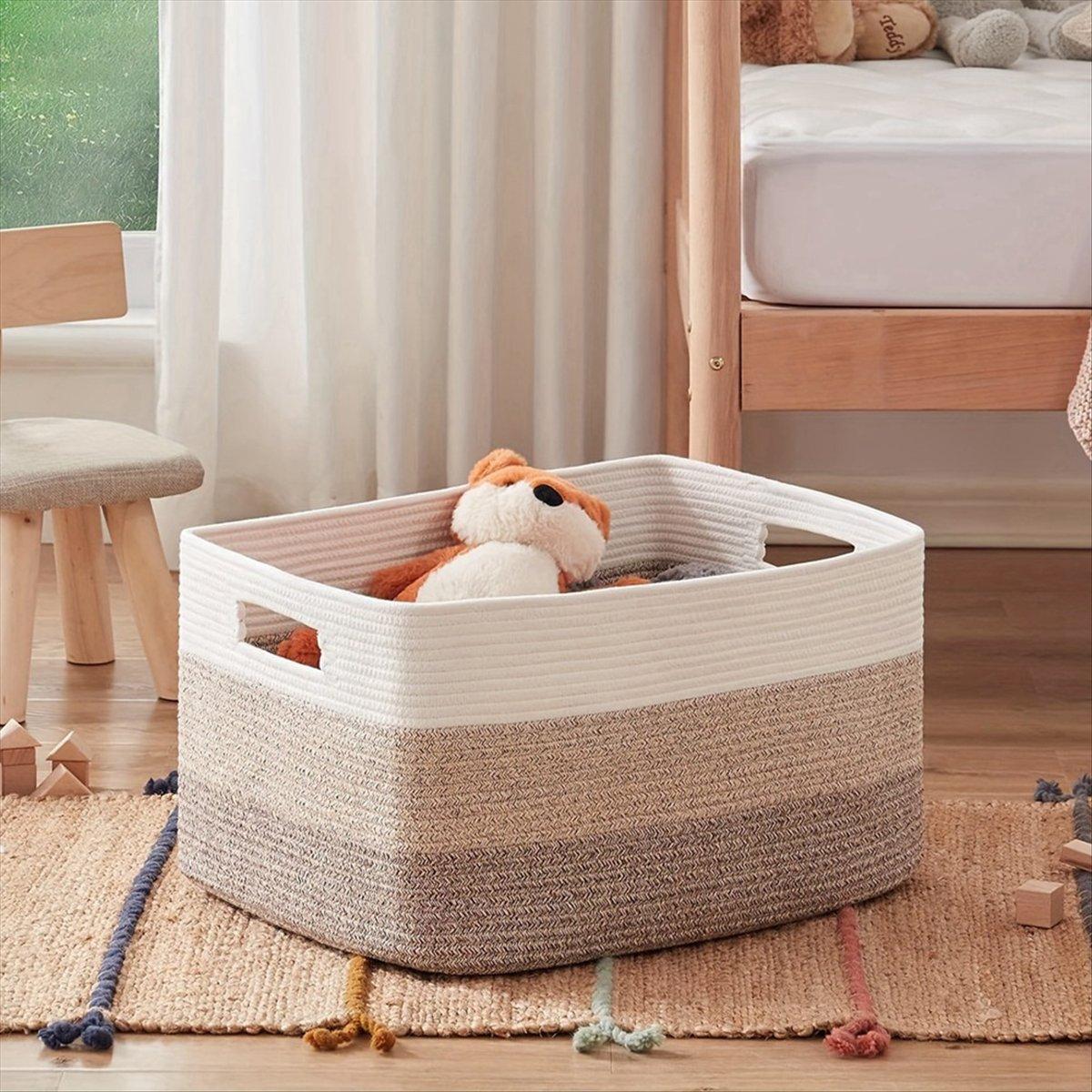 

BHBL Extra Large Woven Storage Basket,Cotton Rope Basket for Living Room, Laundry, Toys - Gradient Brown China Mainland