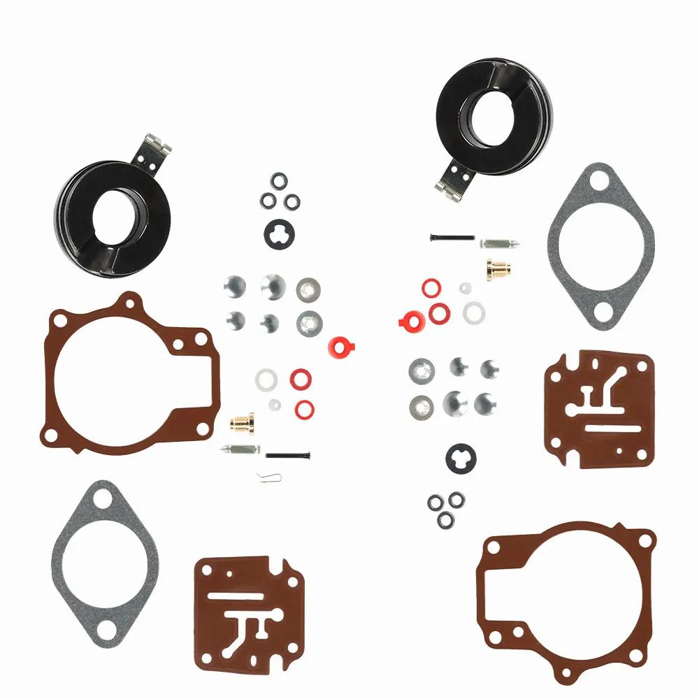 Set of 2 Carburetor Carb Rebuild Kit W Float For Johnson Evinrude 50 55 60 HP