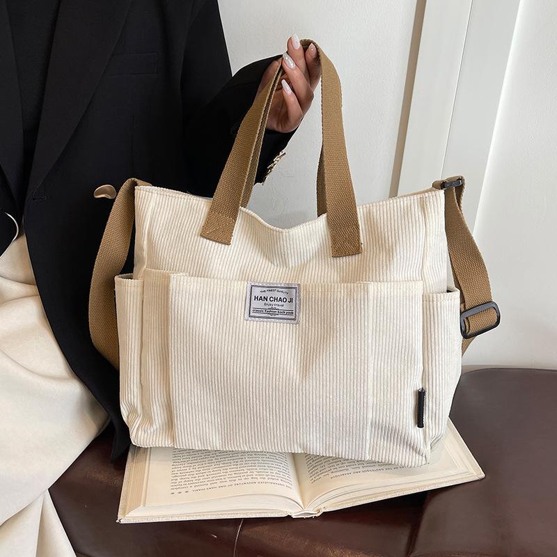 Shoulder Bag Student Commuting Tote Bag Simple Casual Crossbody Bag Multi-pocket Computer Handbag