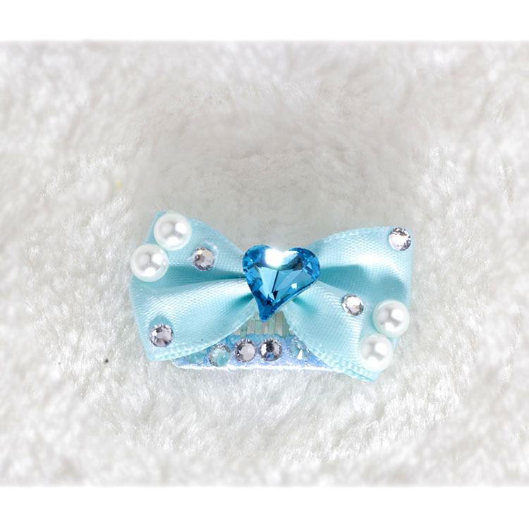 Prinzessin Haustier Hund Haarspange Schleife - Yorkshire Malteser Perle Strassstein Accessoire