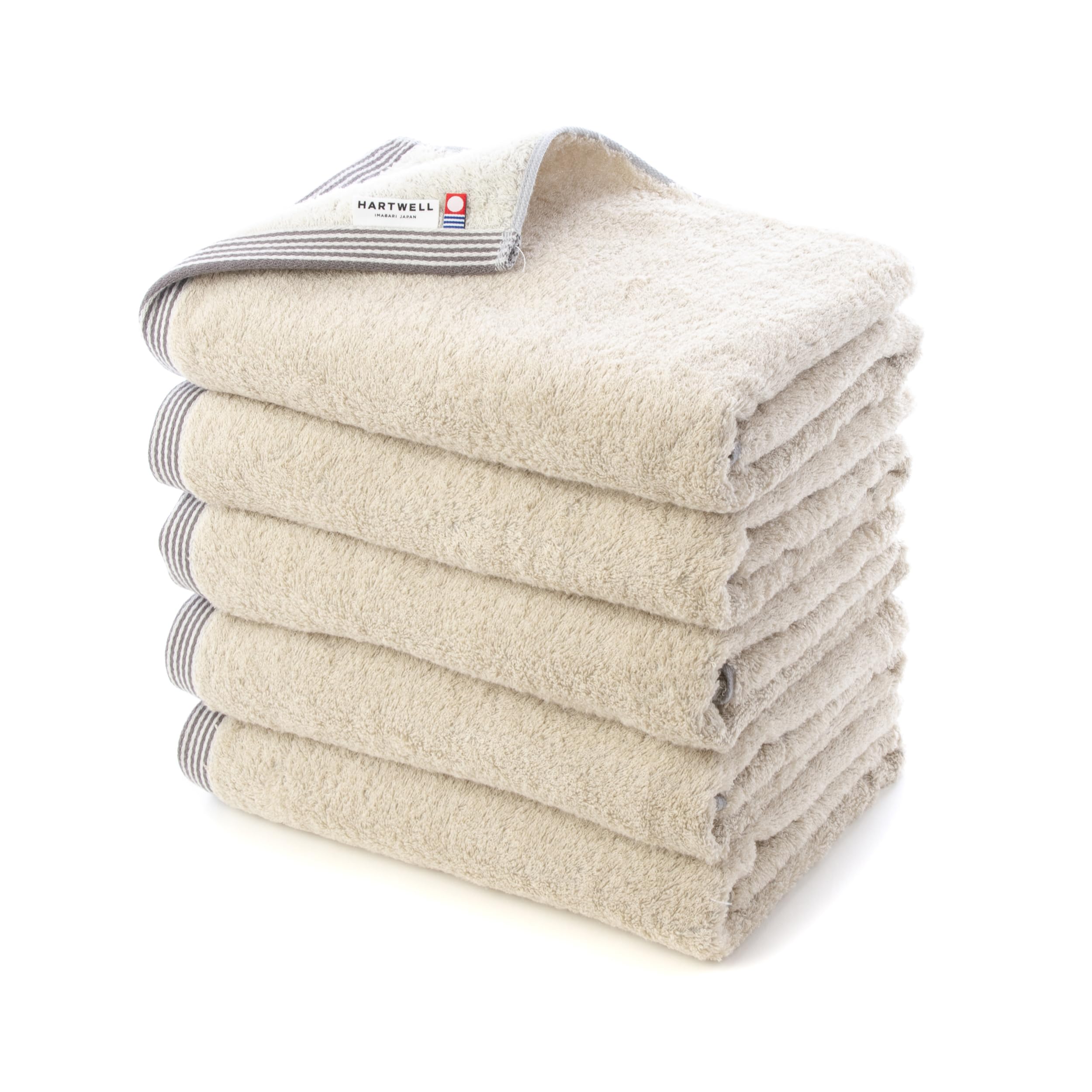 

Imabari Towel Reversible Bath Towel Beige Set of 5 бежевый