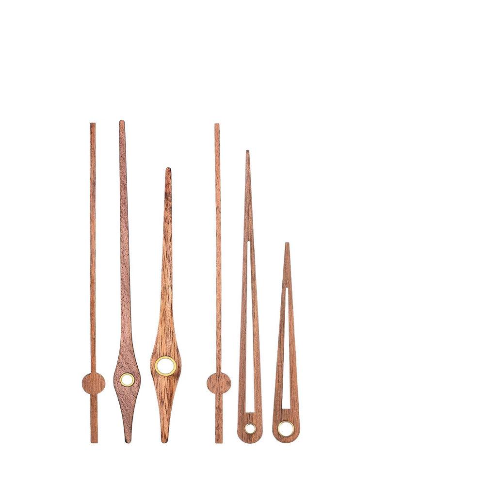 Silent DIY Cross-Border Long Shaft Clock Movement with Walnut Wood Hands - 4 Styles Available