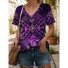 New Colorful Plaid Patchwork 3D Print T-Shirts Women's V-Neck Short Sleeve T Shirt Y2k Harajuku Tees Casual Tops Female Clothing