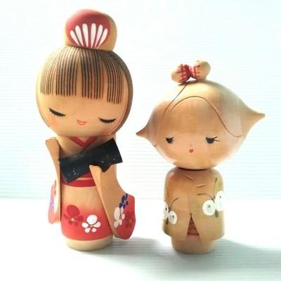 Кукла Кокеши Ретро деревянная сосаку милые девушки Японское кимоно Орнамент Япония