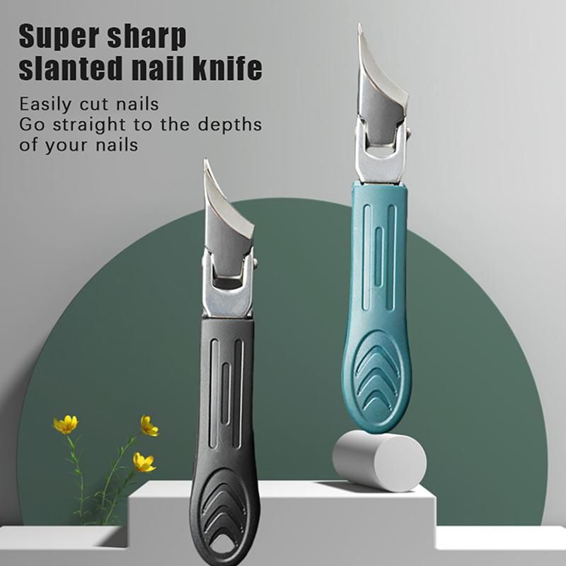 Slanted Pointed Nail Clippers Wide Jaw Opening Anti-Splash Slanted Nail Clipper Nail Scissors Toenail Pliers Nail Care Tools