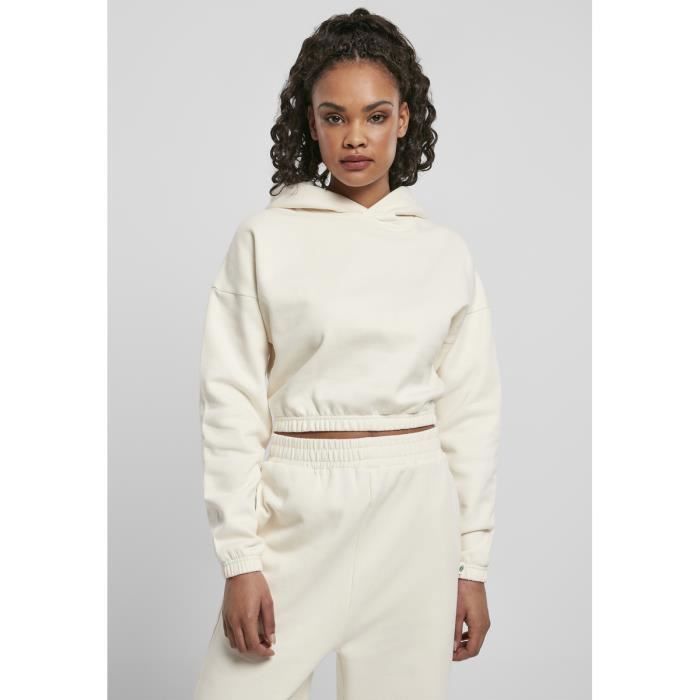Sweatshirt à capuche - Urban Classics - Court - Oversized - Femme - Polaire brossée