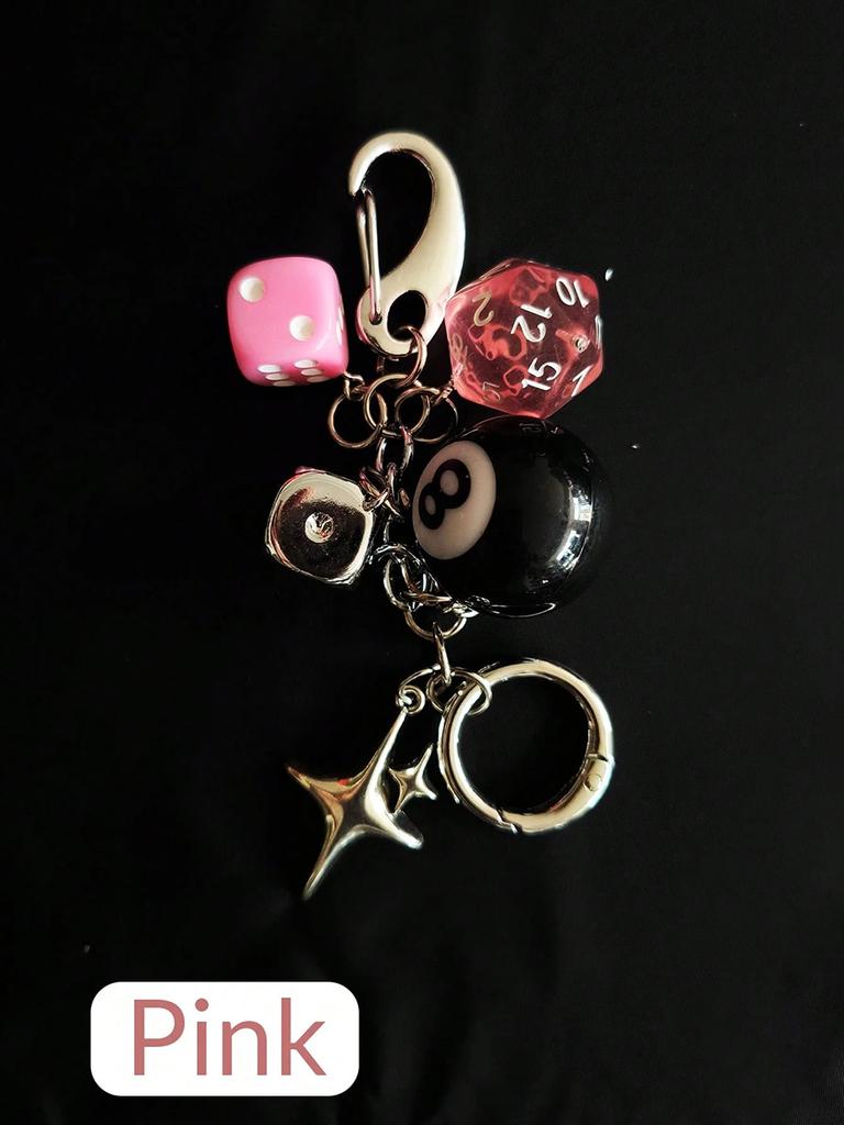 Star Dice Black Eight Ball Pendant Bag Pendant Handmade Diy Pendant Ornaments Suitable for Car Decorations Cool Bag Charm