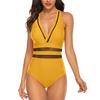 Sexy Swimwear Women One Piece Swimsuits Solid Mesh Bathing Suits Cross Back Beach Wear