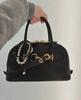 Genuine Leather Retro Cowhide Bowling Tote - Women's Fashionable Crossbody & Shoulder Bag