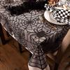 Halloween Spider Web Lace Tablecloth Simple Black Haunted House Skull Pumpkin Table Cloth for Party Home Decoration Table Decor